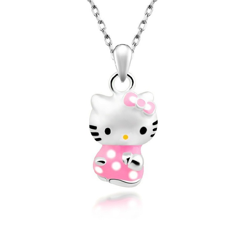 vòng cổ Mặt Hello Kitty Mạ Bạc