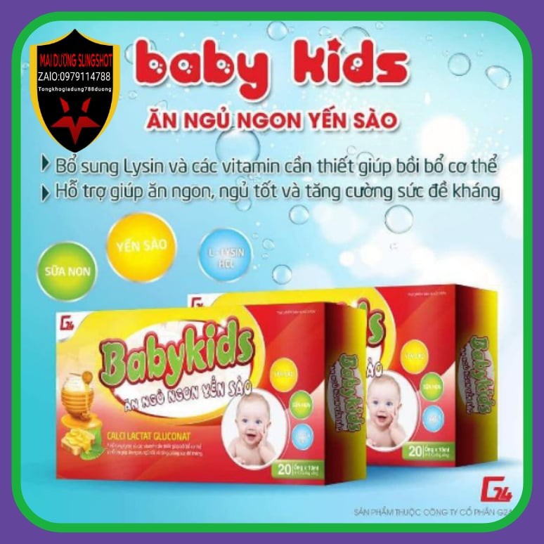 ( combo 2 hộp ) BabyKids ăn ngủ ngon yến sào giúp bé ăn ngon ngủ ngon BABYKIS CHÍNH HÃNG