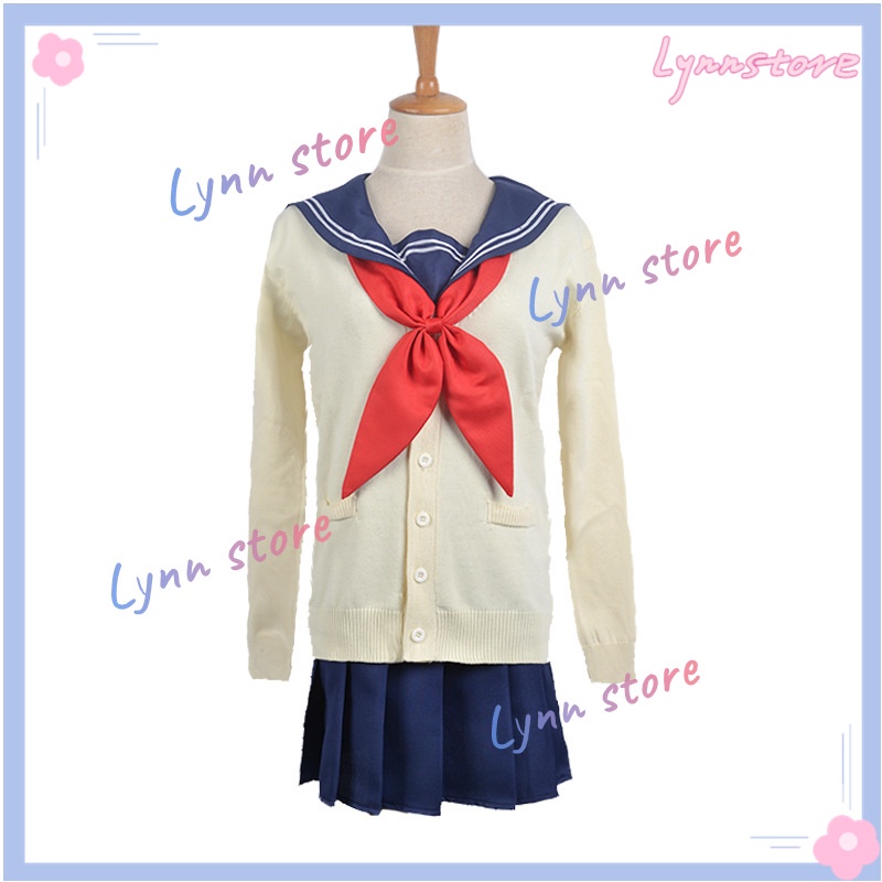 Anime My Hero Academia Himiko Toga Trang phục Cosplay JK Đồng phục Boku No Hero Academia Sweater Wig Trang phục Halloween cho nữ có áo len
