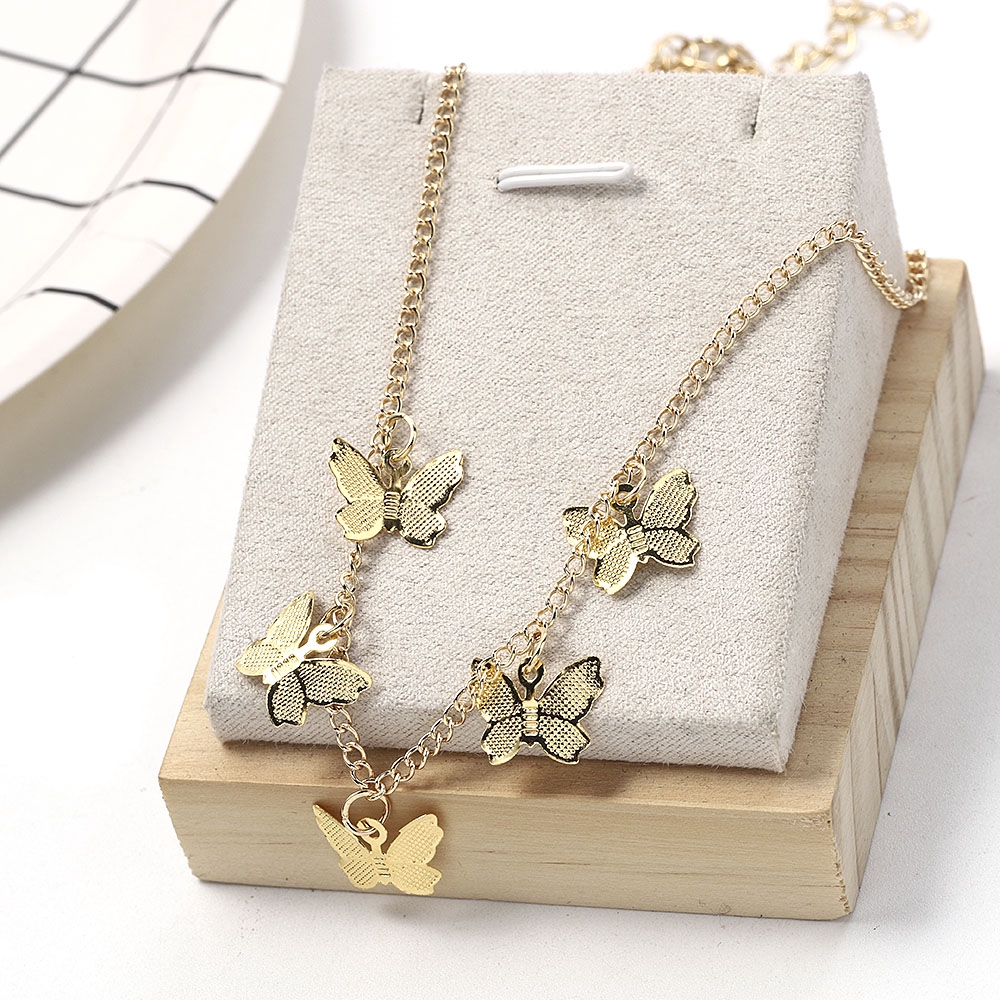 Dây chuyền choker cho nữ hình bươm bướm mạ vàng bạc phong cách thời trang chất lượng cao