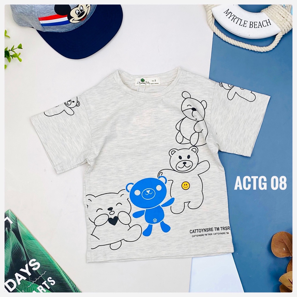 Áo thun LITIBABY, chất vải cotton hàn, thấm hút mồ hôi tốt, mềm mại cho bé, size nhí 2/8T