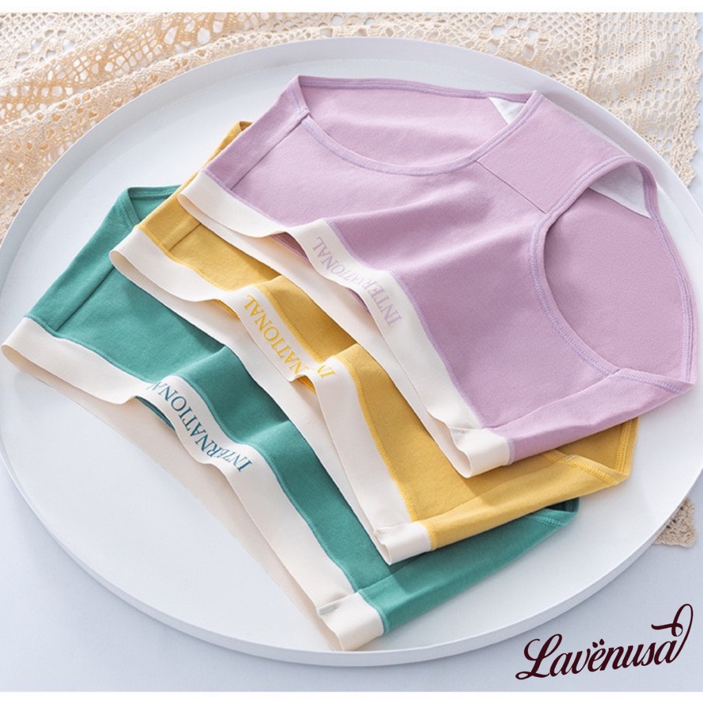 Quần lót nữ cotton viền su kháng khuẩn mềm mại thoải mái LAVENUSA QL91