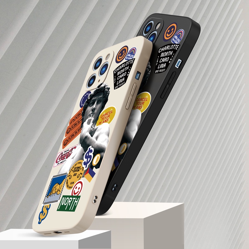 Ốp lưng iphone Ốp điện thoại SUNTAIHO silicon in hình David và trà sữa cho iPhone 13 12 11 Pro Max X XR XS Max 7 8 Plus 12mini 13mini