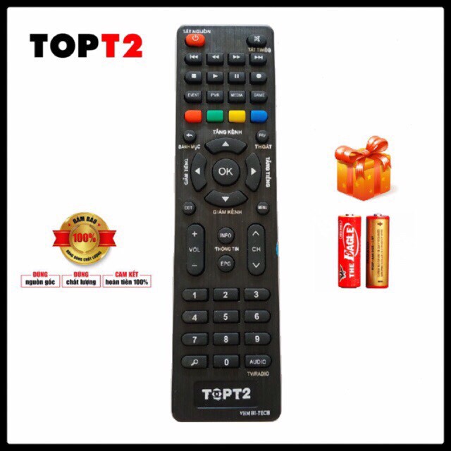 Remote điều khiển đầu thu TOP-T2 TOPT2 TOP T2