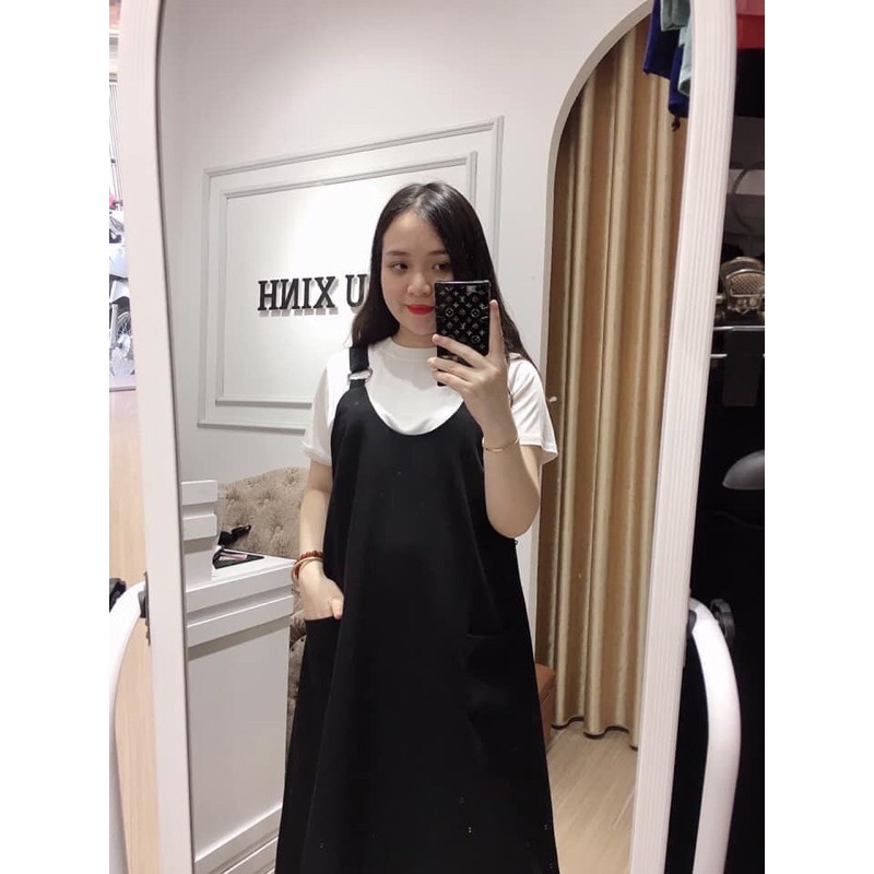 VÁY YẾM BẦU CÔNG SỞ ĐẸP Aidenshop (yếm rời) màu đen cao cấp loại 1 (inbox tư vấn size)