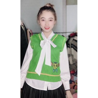 Áo gile Len Hoạ tiết