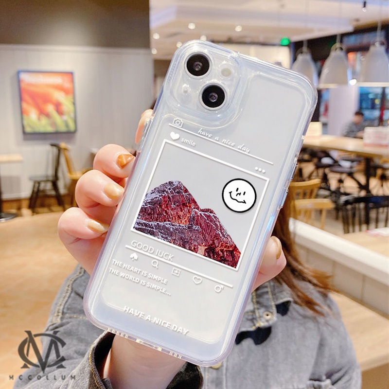 Ốp Điện Thoại TPU Trong Suốt Họa Tiết Phong Cảnh Cho iPhone 13 12 11 Pro Max X XR XS Max 7 8 Plus SE 2020 2022