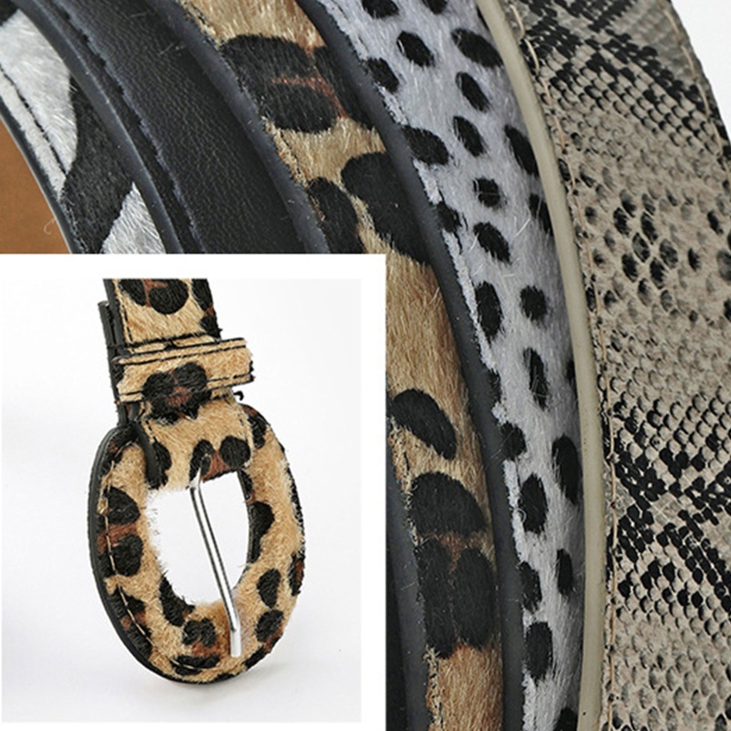 Thắt Lưng Da Bò Khóa Cài Họa Tiết Ngựa Vằn Cá Tính Cho Quần Jean