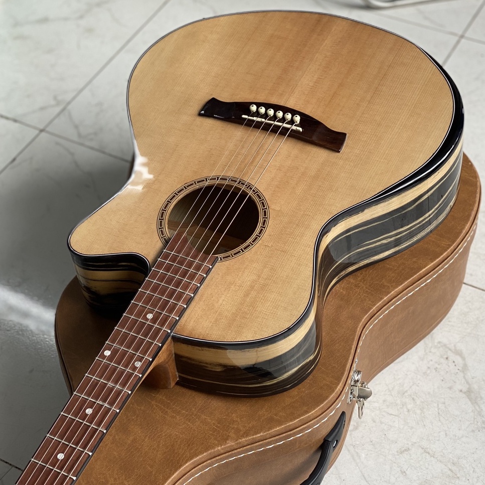 Đàn Guitar Acoustic Top Solid Vát Hông Đàn Gỗ Mun Thái Mã Đàn TS-158