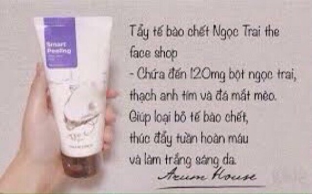 (mới) Tẩy Da Chết Ngọc Trai The Face Shop Smart Peeling White Jewel Perie Hàn Quốc