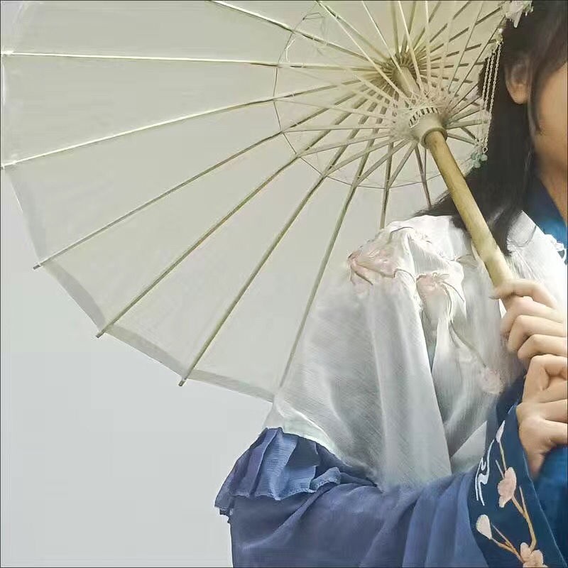 (nhiều màu) Ô dù nền trơn cổ trang thanh lịch phụ kiện cosplay độc đáo