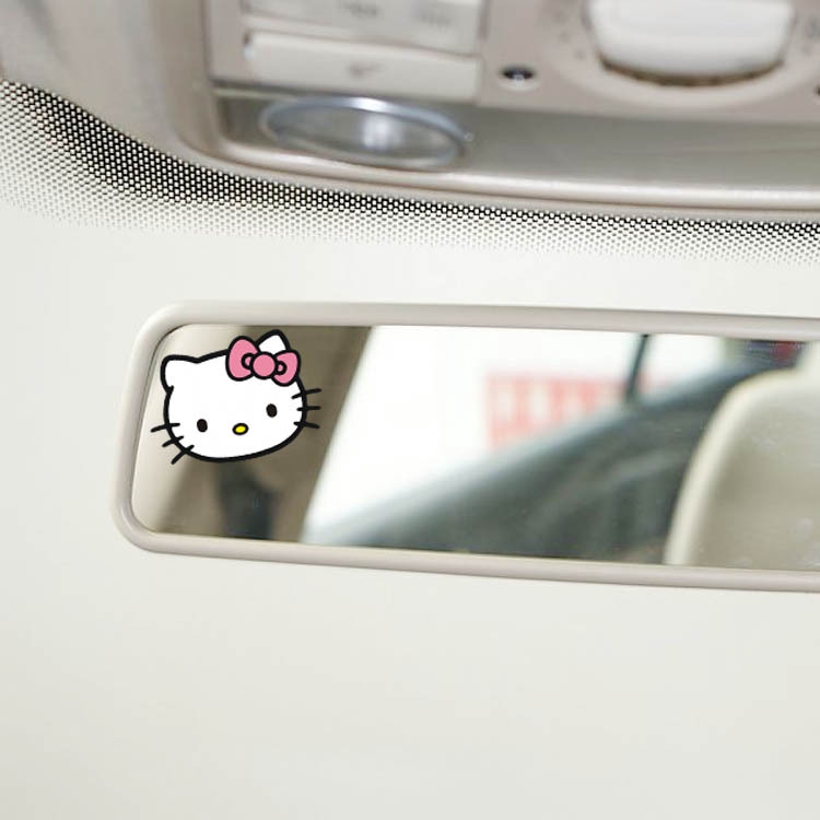 Bộ 4 sticker dán DIY trang trí xe hơi hình mèo hello kitty xinh xắn
