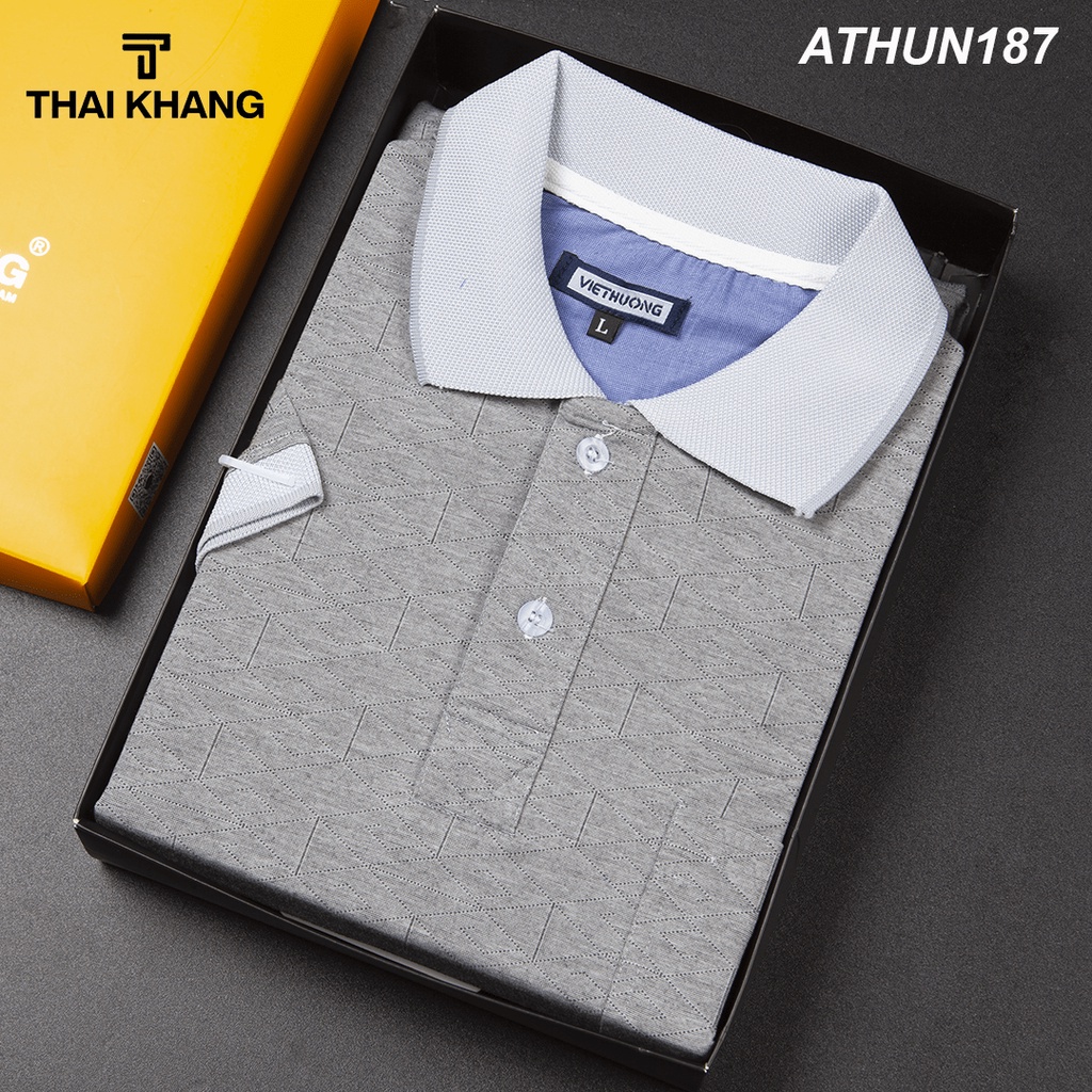 Áo thun nam trung niên cao cấp THÁI KHANG vải cotton xốp mặc mát thoải mái ATHUN18