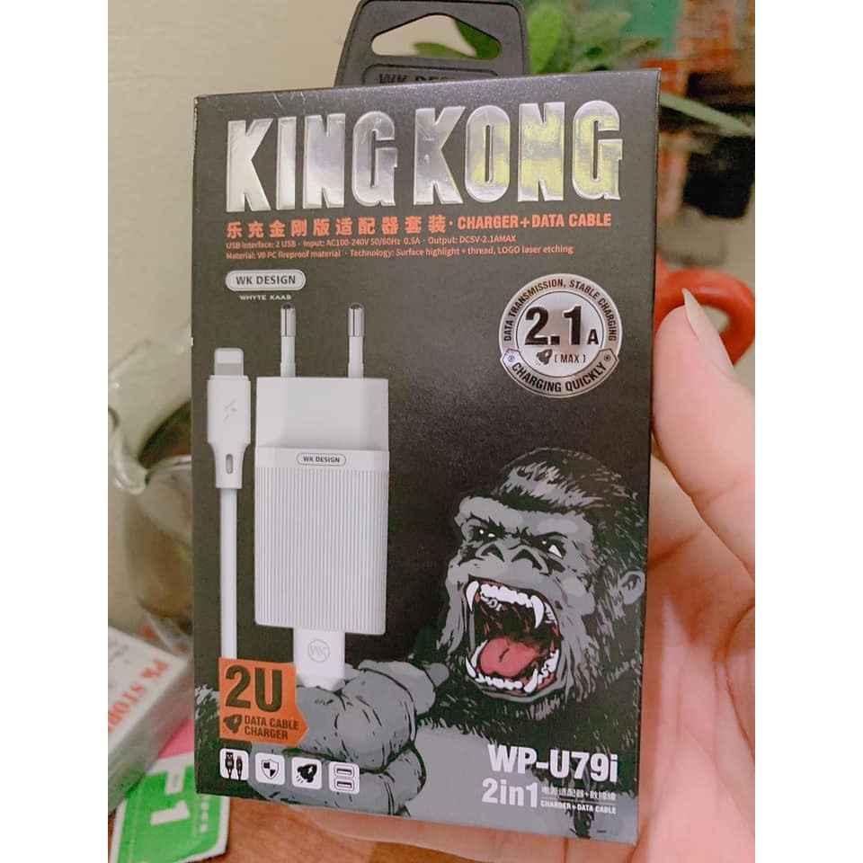 Bộ Sạc WK Cao Cấp Chính Hãng WP-U79 2 Cổng USB Tiện Lợi Dùng cho nhiều loại điện thoại iPhone Samsung Oppo Vivo Xiami