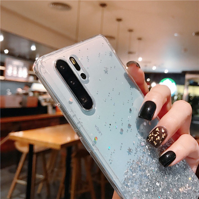 Case OPPO A15 Realme X7 C15 6 5 3 Pro C2 C11 X50 A1K K1 K3 K5 A31 A5 A9 A53 2020 Bling Glitter Stars Sequins Silicone Phone Case