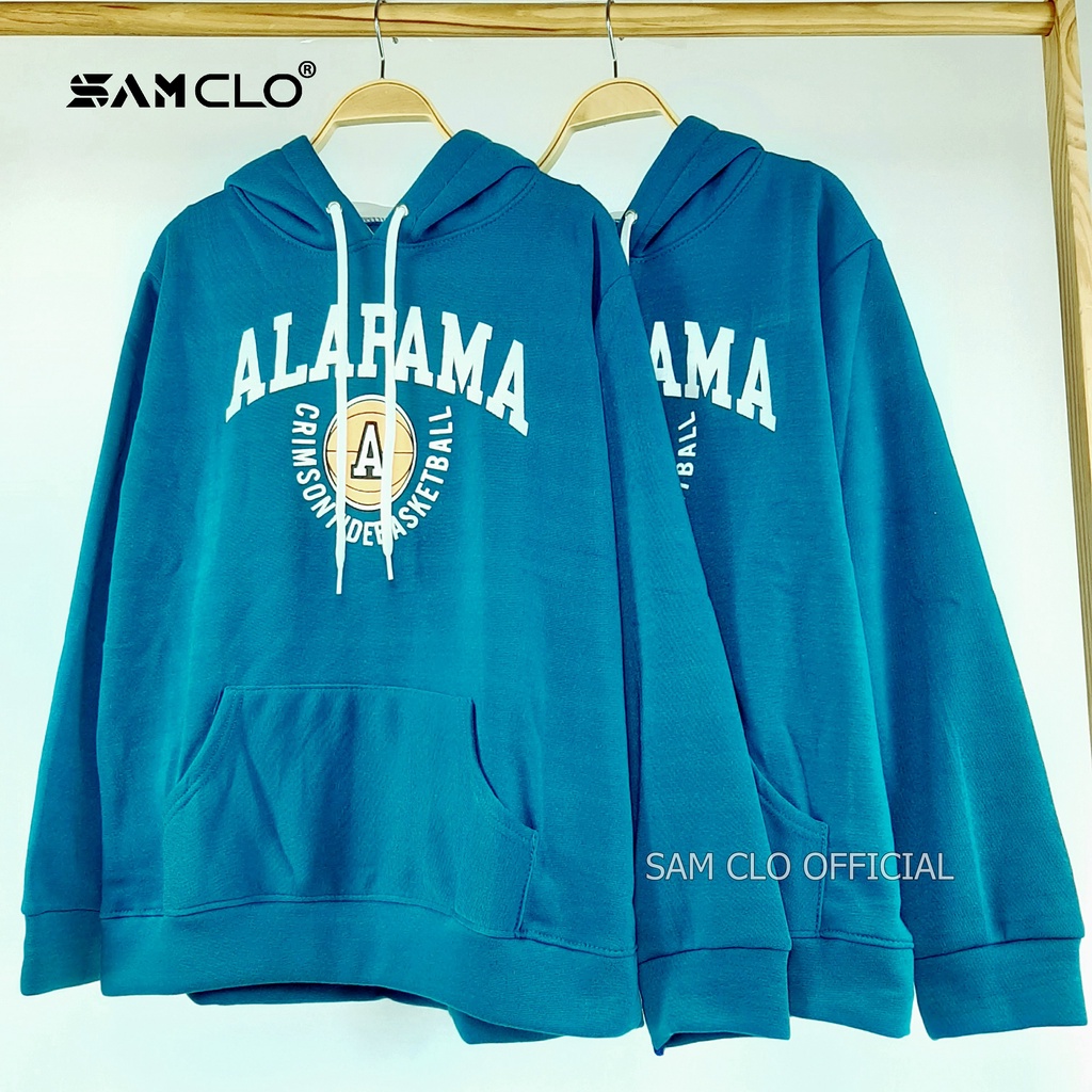 Áo khoác nỉ SAM CLO nam nữ freesize hoodie chui có mũ tay dài thu đông dáng unisex in hình bóng chày chữ ALAPAMA