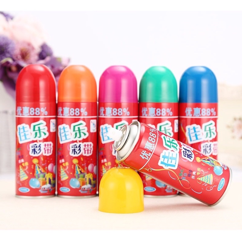 Bình xịt dây sợi nhiều màu, bình xịt tuyết tan party