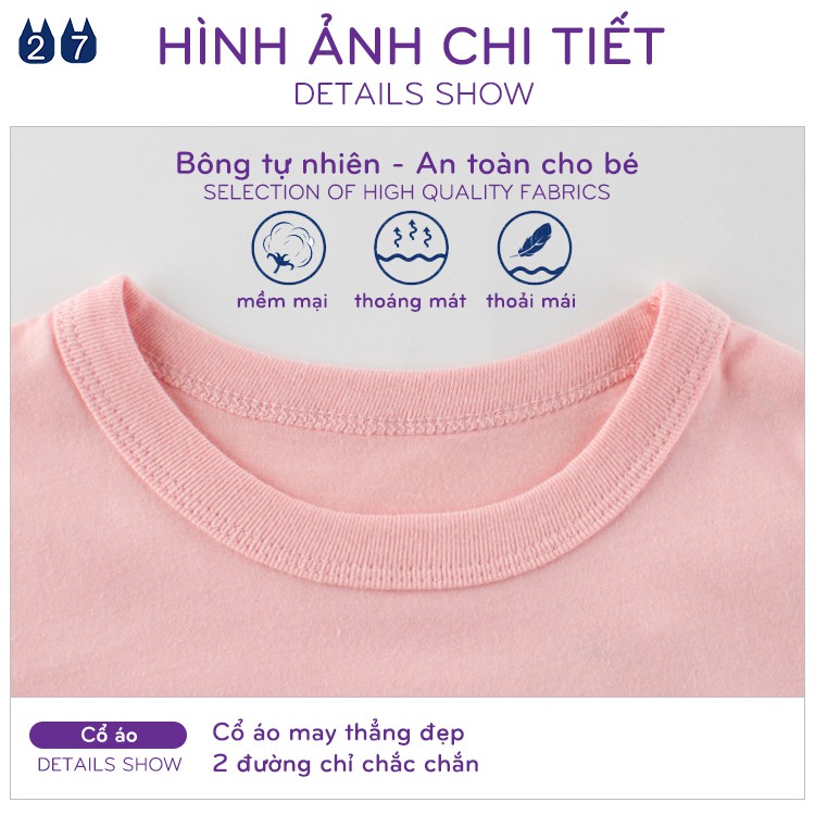 Áo thun bé gái 27HOME áo thun cho bé in hình đáng yêu