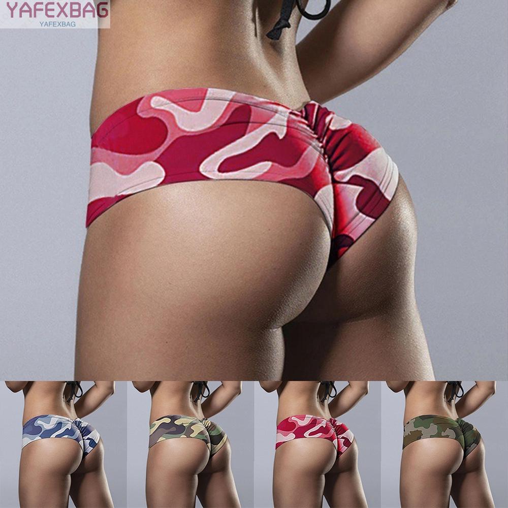 Women  Stretch Camo Print  Casual Shorts Yoga Pants Gym Club Hot Pants