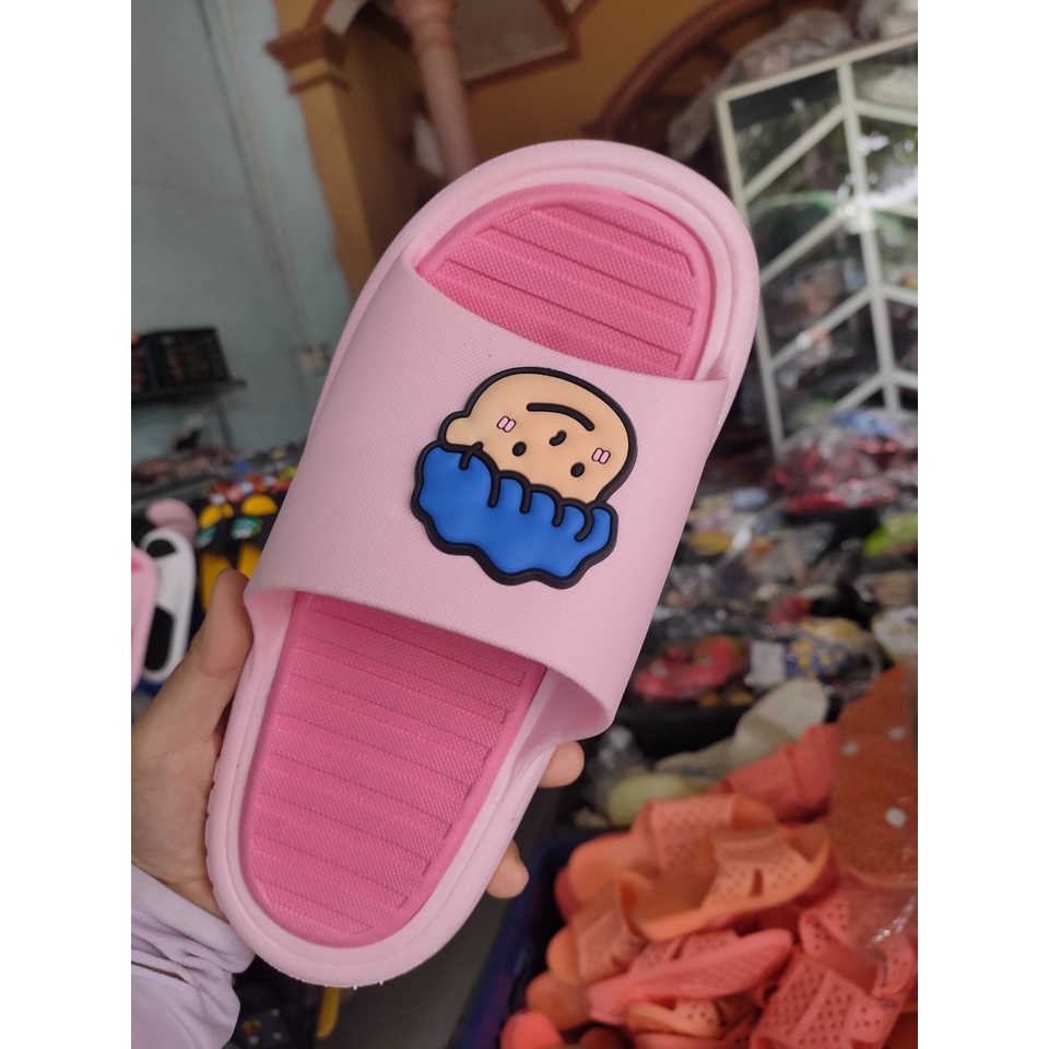 Dép cao su quai ngang nữ hình BOY GIRL Kute đế siêu êm nhiều màu