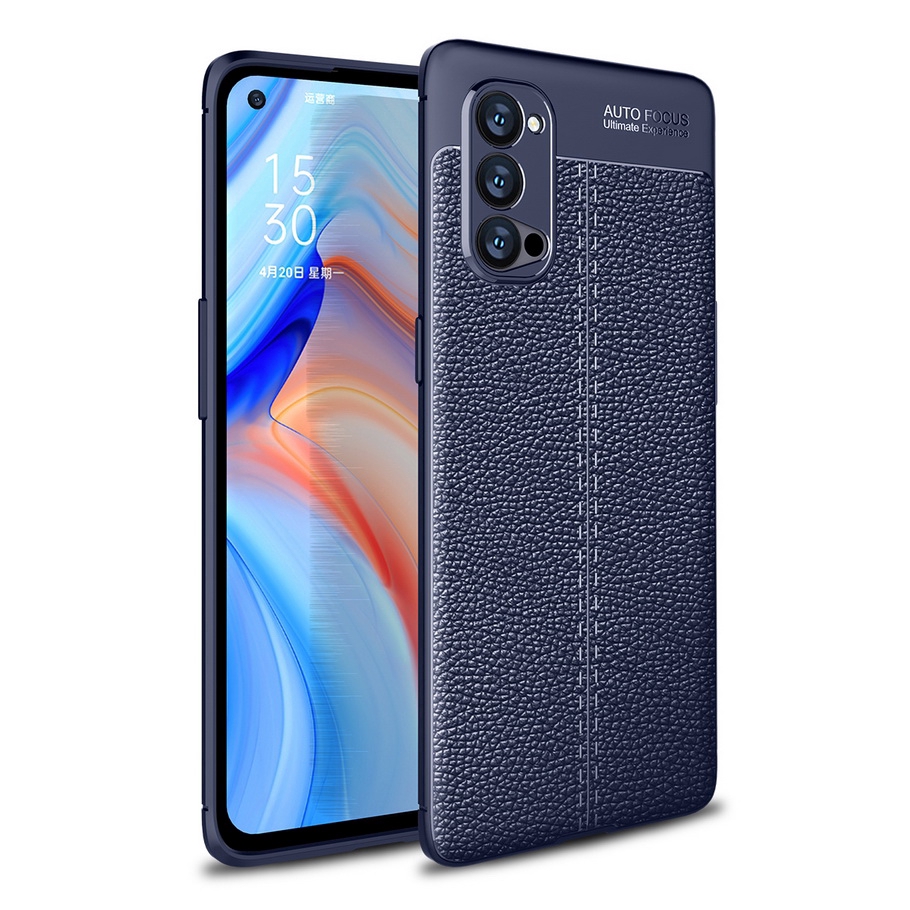Ốp điện thoại silicon phối da sang trọng cho OPPO Reno4 Reno4 Pro 5G