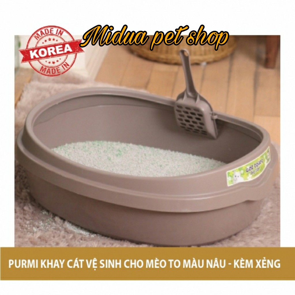 Purmi - Khay vệ sinh cho mèo cỡ lớn hồng, kem. xám, nâu