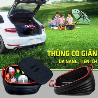 Thùng đựng đồ để cốp ô tô co giãn lò xo gấp gọn - Thùng đựng đồ nhựa ABS thể tích lớn đến 40 lít đa năng - Bh 1 Năm