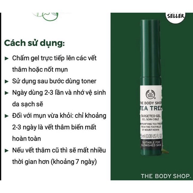 [Hết Mụn 100%_Hàng Auth] Gel chấm mụn The Body Shop Tea Tree Targeted