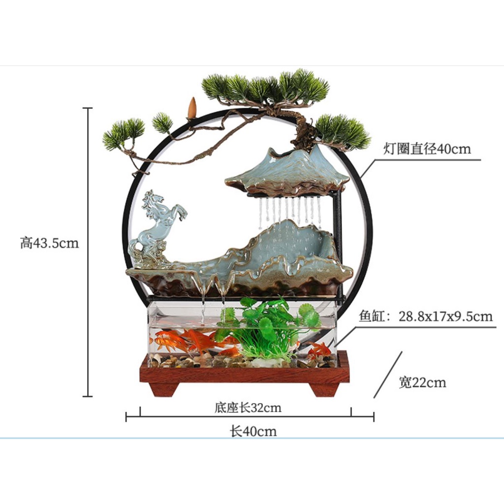 thác nước phong thủy kết hợp bể cả. bể cá tiểu cảnh phong thủy cao cấp