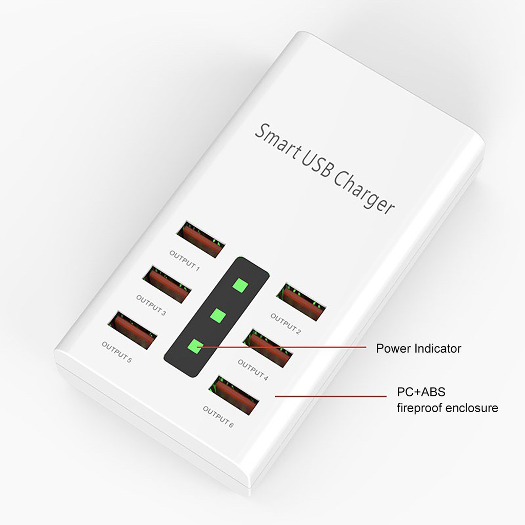 Bộ Sạc Để Bàn Đa Năng 6 Cổng Usb Tiện Dụng