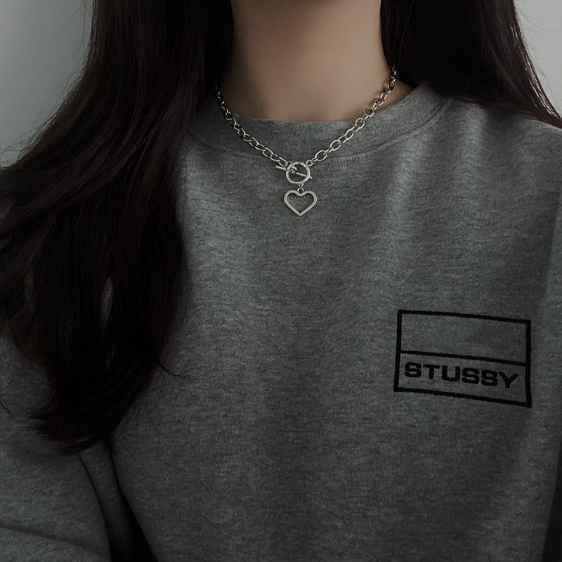 Dây chuyền mặt hình trái tim phong cách hip hop 23477 dễ phối đồ