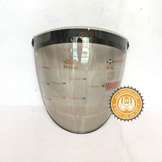 Kính Flat Royal cho nón bảo hiểm 3/4 (Khói Trà)