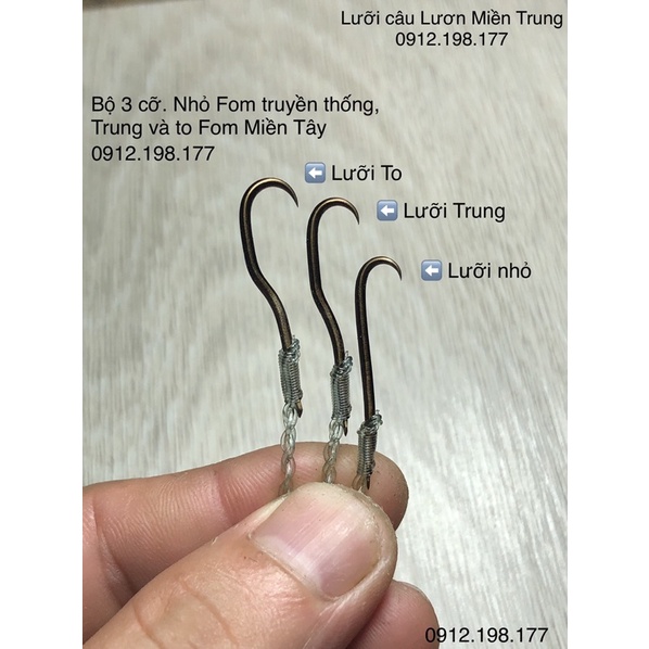 Lưỡi câu Lươn. Kiểu Miền Tây, 2 kích cỡ VỪA và TO tuỳ chọn.