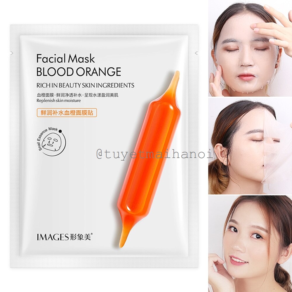 Combo 10 mặt nạ dưỡng da trắng hồng Images chiết xuất cam đỏ - Facial mask blood orange Images