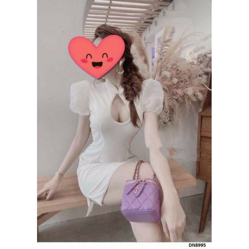 Đầm sườn xám khoét giọt nước sexy