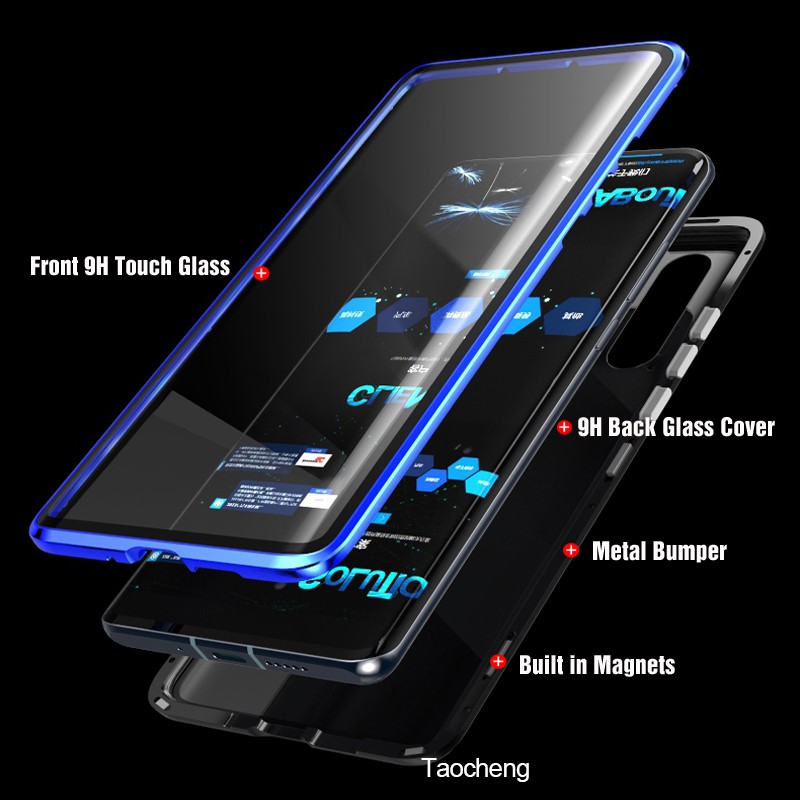 Ốp Điện Thoại Kính Cường Lực Cứng Hai Mặt Nắp Lật Nam Châm Chống Nhìn Trộm Bảo Vệ 360 Độ Cho Xiaomi Mi 11 Lite Pro Ultra 5g 11lite 11pro 11ul Ultra