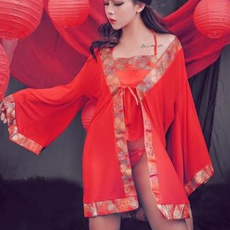 Bộ Đồ Ngủ Cosplay Sexy Gồm: Áo choàng + yếm cổ trang - set bộ cosplay cổ trang, tân nương (ảnh thật shop chụp nha) | BigBuy360 - bigbuy360.vn