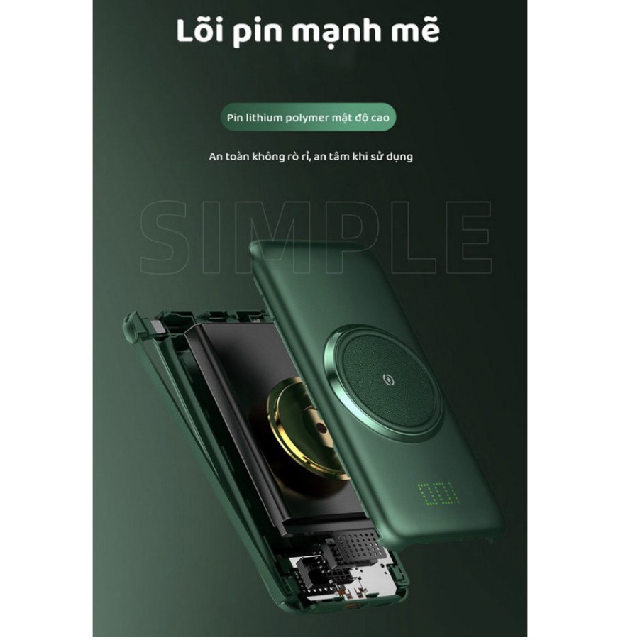 Pin dự phòng dung lượng lớn hỗ trợ sạc nhanh không dây P1 GreenPower  20.000mAh thế hệ mới 2021