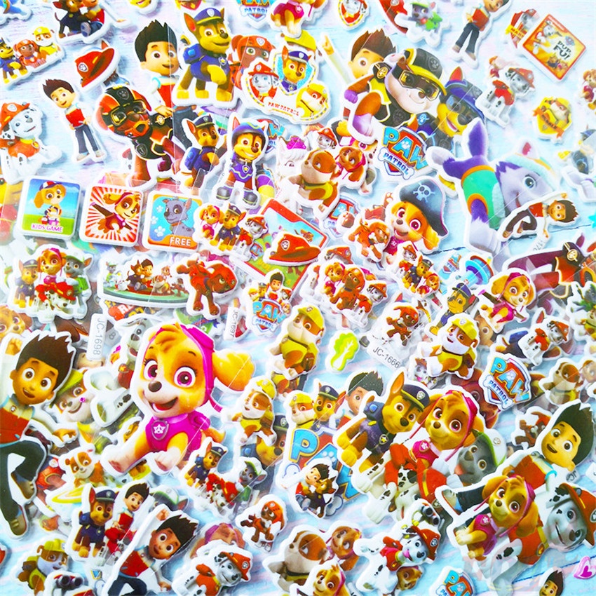 ★ Hình Dán Đồ Chơi PAW Patrol Q-2 DIY ★ 1 Tấm Hình Dán Hoạt Hình 3D (16 Phong Cách)