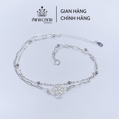 Lắc Tay Cỏ 4 Lá May Mắn Dây Kép Bạc 925 - Minh Canh Jewelry