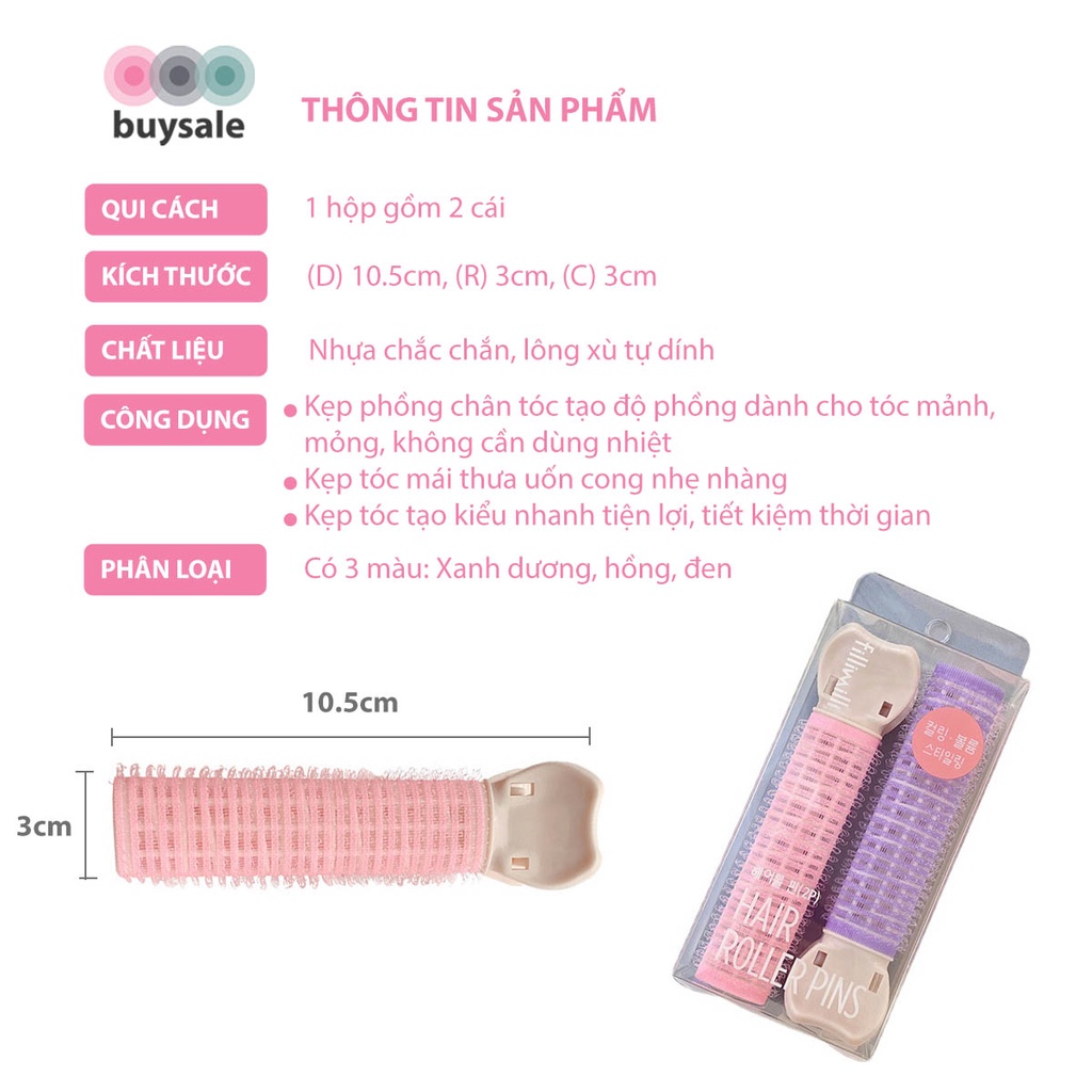 1 cặp kẹp phồng chân tóc mái, không dùng nhiệt tiện lợi, dễ sử dụng - Buysales - BSPK260
