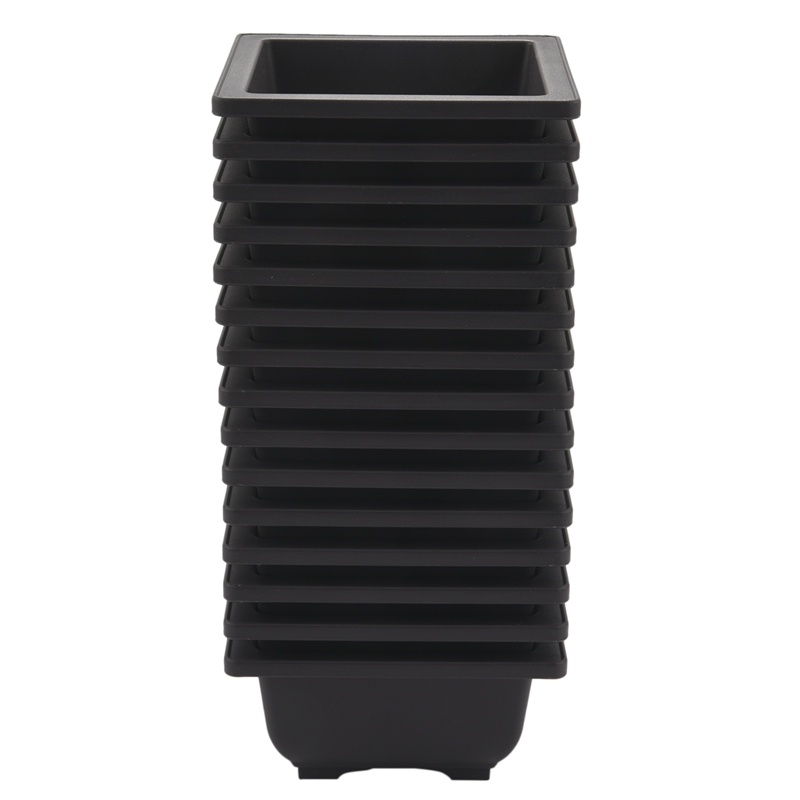 Bộ 15 Chậu Hoa 4.7 Inch Hình Vuông Bằng Nhựa Dùng Trang Trí Nhà Cửa / Sân Vườn