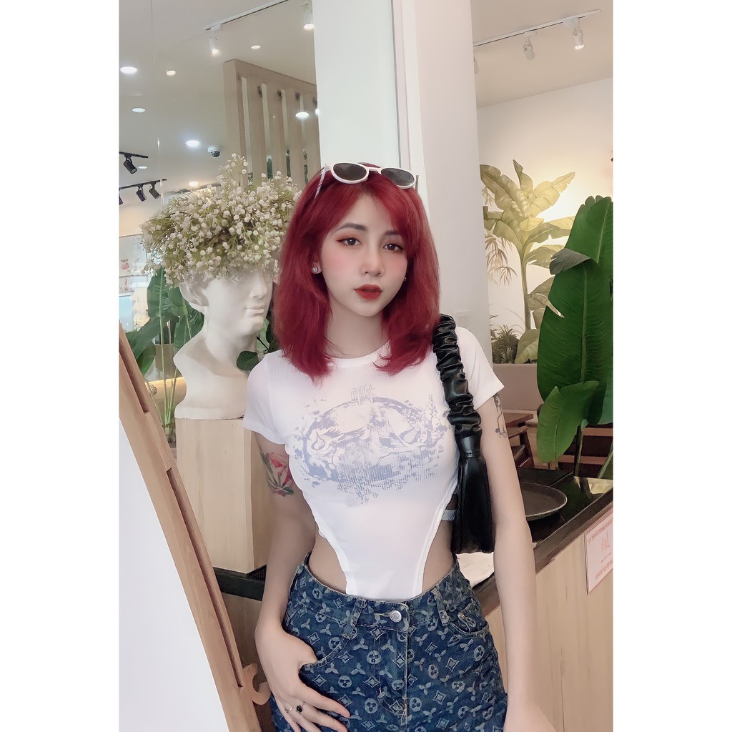 [Có Sẵn] Áo croptop bodysuit khoét eo thời trang Becky gợi cảm quyến rũ | BigBuy360 - bigbuy360.vn