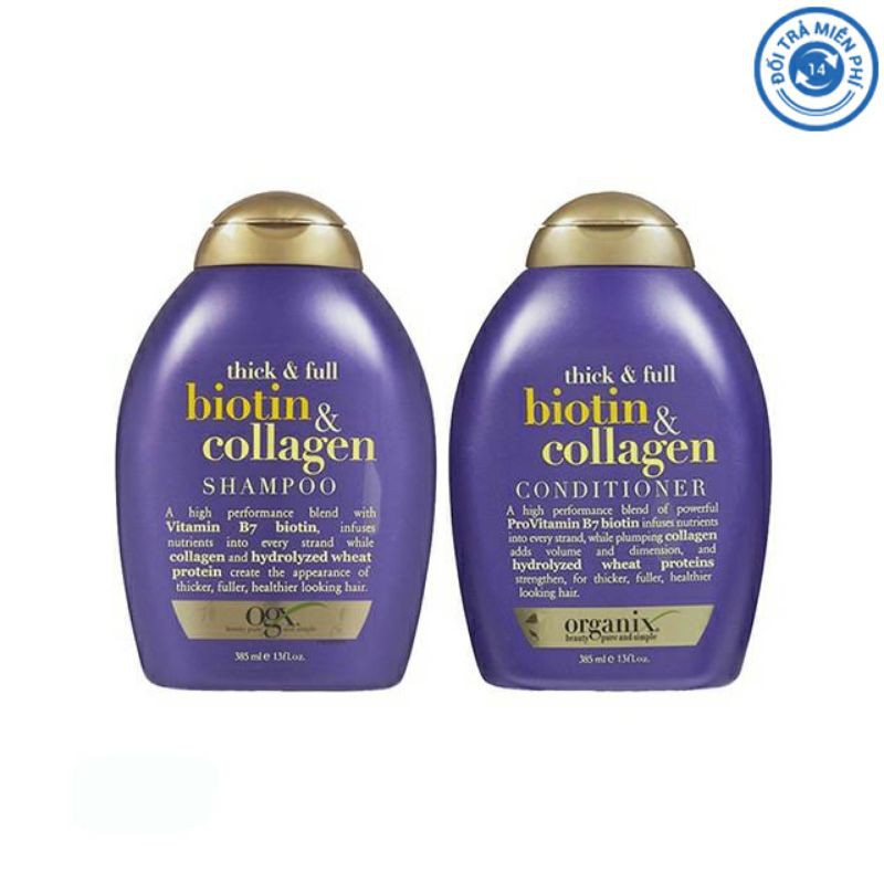 Bộ Dầu gội xả Biotin Collagen Organix Thick Full,TABALI