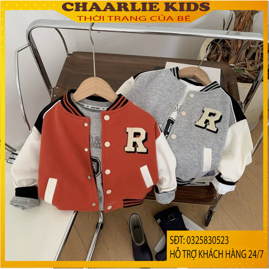 Áo Nỉ Bomber Trẻ Em, Áo Khoác Dài Tay Cho Bé Trai Và Bé Gái - ChaarleKids - Thời Trang Trẻ Em