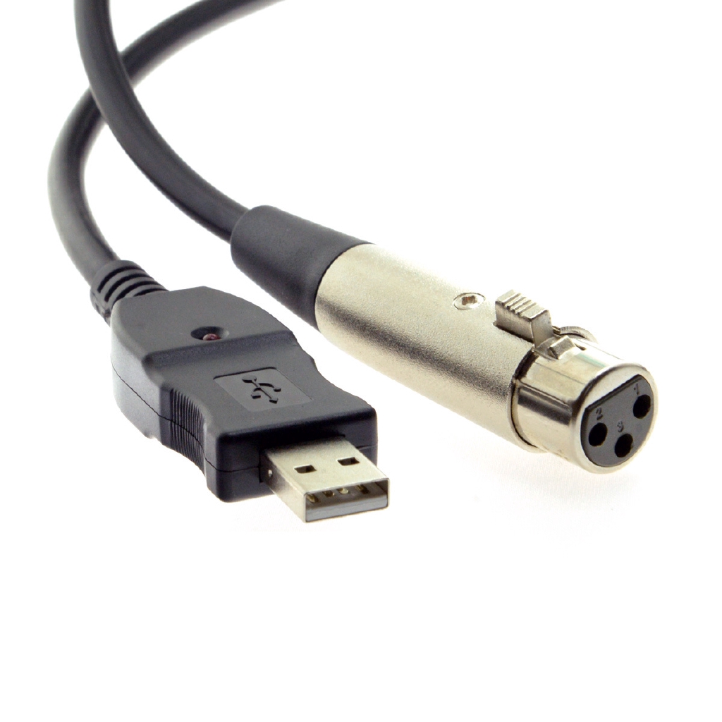 Cáp liên kết âm thanh micro đầu cắm USB - ổ cắm XLR 3 pin 3m