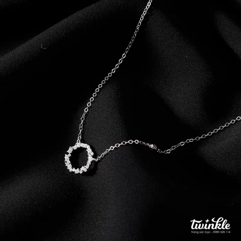 Dây chuyền bạc CAO CẤP chuẩn 925 mặt hình tròn đính đá sáng lấp lánh dành cho nữ - Twinkle Silver
