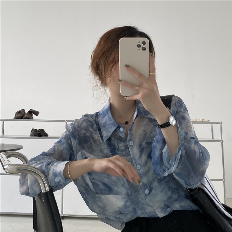 Áo Sơ Mi Tay Dài Dáng Rộng Kiểu Retro Phong Cách Hàn Quốc