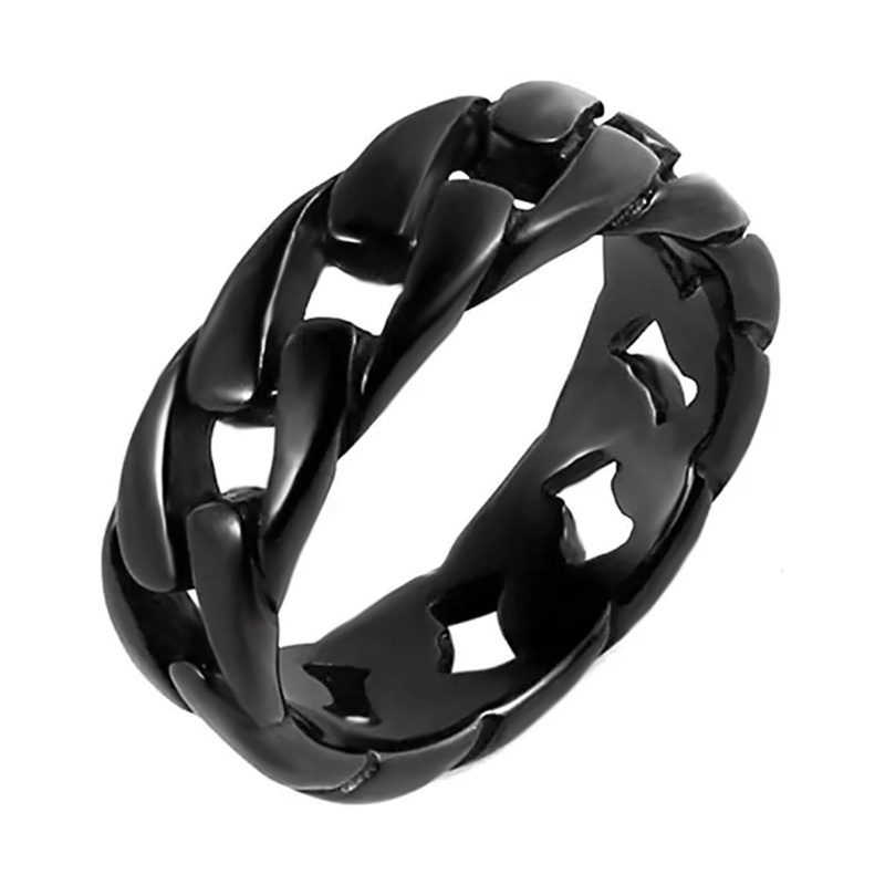 Nhẫn Inox Phối Dây Xích Cá Tính Trẻ Trung Cho Nam