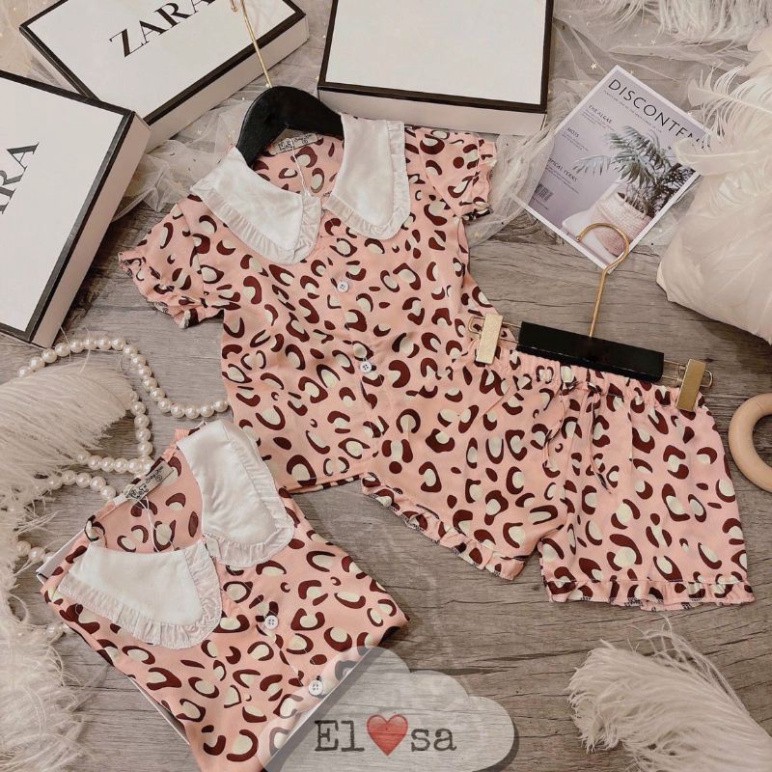 freeship  Pijama lụa satin tơ tằm bé gái